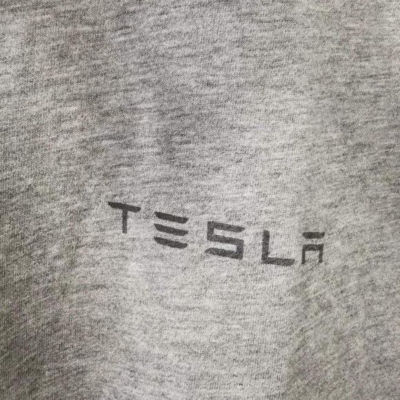 TESLA Light Gray Short Sleeve Polo Made in Peru Size M - Picture 2 of 4